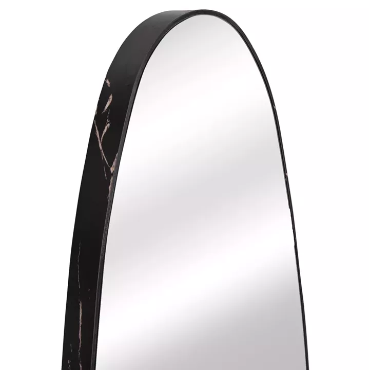 WALL MIRROR CRITHER HM4486.01 MDF FRAME IN BLACK MARBLE COLORING 49x140Hcm.
