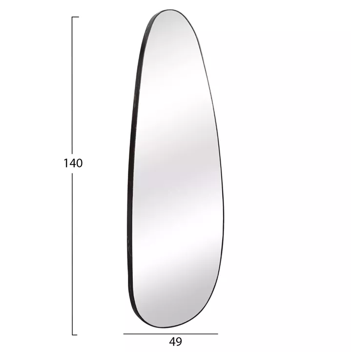 WALL MIRROR CRITHER HM4486.01 MDF FRAME IN BLACK MARBLE COLORING 49x140Hcm.