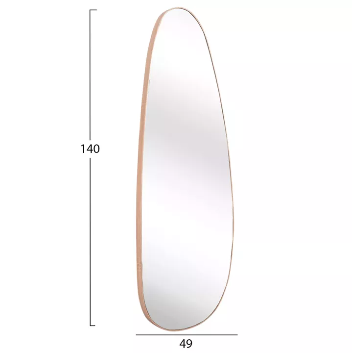 WALL MIRROR CRITHER HM4486.03 MDF FRAME IN NATURAL WOOD COLORING 49x140Hcm.