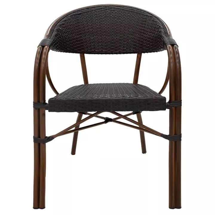 Armchair Paula pakoworld metal-pe rattan brown