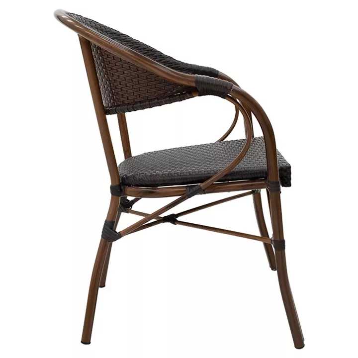 Armchair Paula pakoworld metal-pe rattan brown
