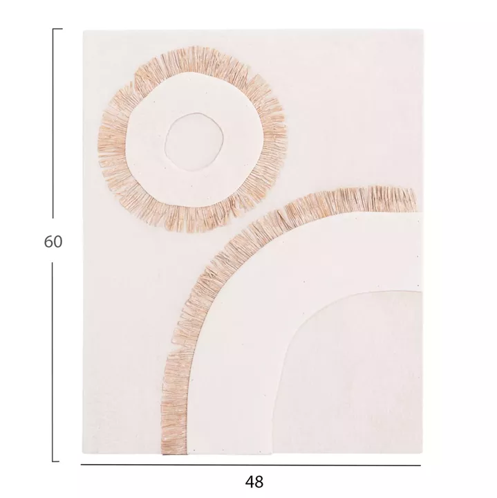 WALL DECOR PANEL RECTANGLE SERIES SANTORINI HM4534 MDF IN OFF WHITE COLOR-DECOR IN BEIGE 48x4.5(thickness)x60Hcm.