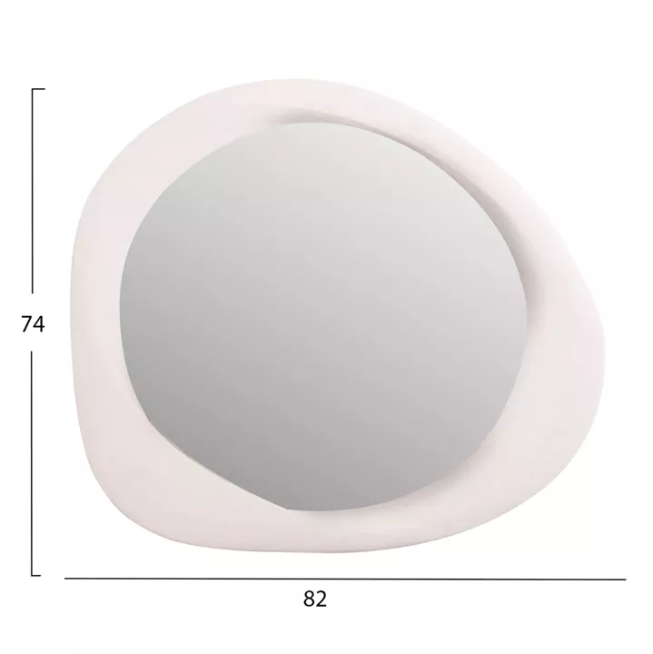 WALL MIRROR OVAL SERIES SANTORINI HM4511 MDF IN OFF-WHITE 82x3,5x74Hcm.