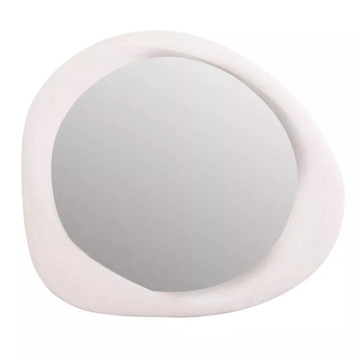 WALL MIRROR OVAL SERIES SANTORINI HM4511 MDF IN OFF-WHITE 82x3,5x74Hcm.