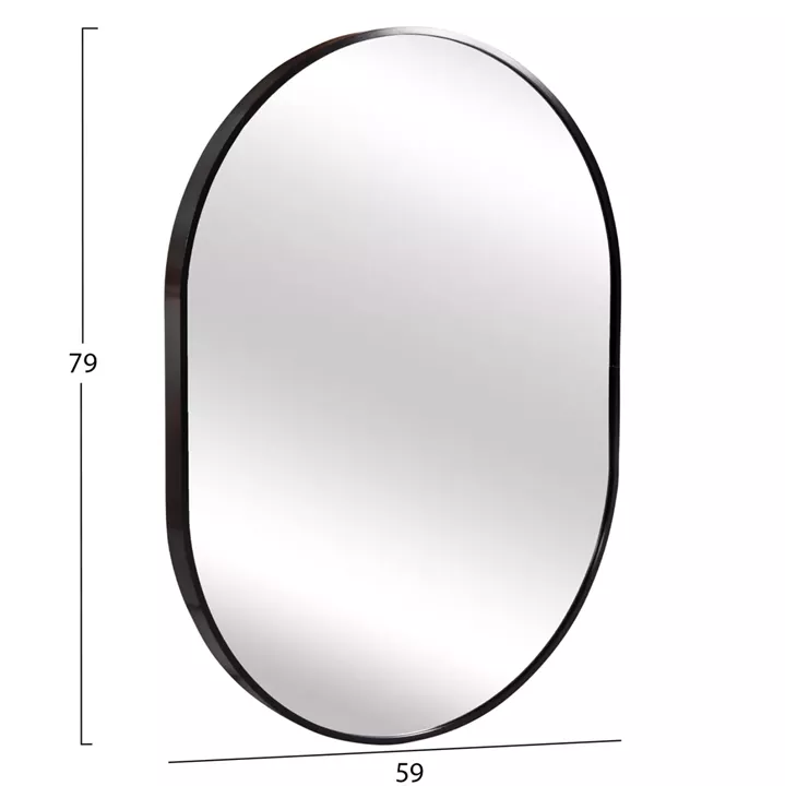 WALL MIRROR SERIES ARCHER HM4500.01 OVAL ALUMINUM FRAME IN BLACK 59x79Hcm.