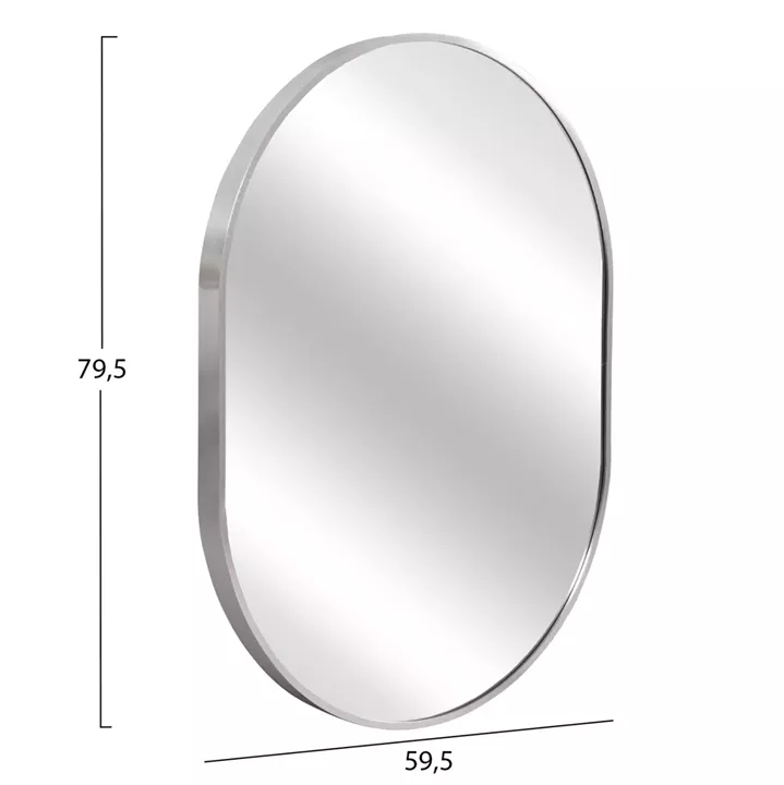 WALL MIRROR SERIES ARCHER HM4500.40 OVAL ALUMINUM FRAME IN SILVER 59x79Hcm.