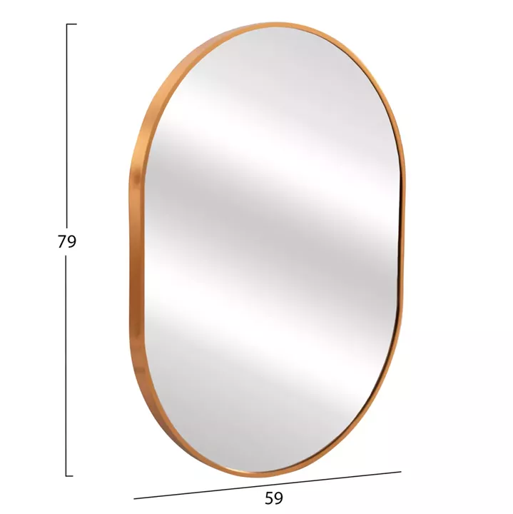 WALL MIRROR SERIES ARCHER HM4500.30 OVAL ALUMINUM FRAME IN GOLDEN 59x79Hcm.