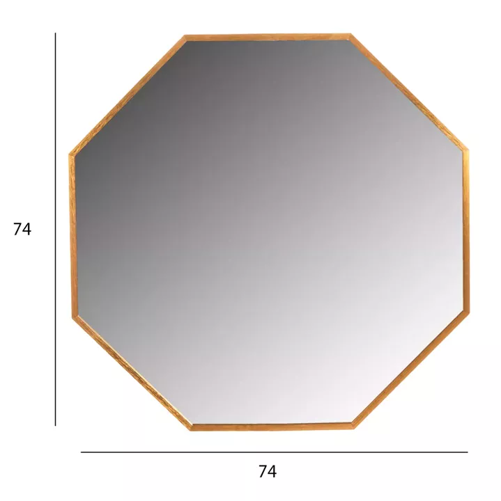 WALL MIRROR SERIES ARCHER HM4499.30 OCTAGON ALUMINUM FRAME IN GOLDEN Φ74cm.