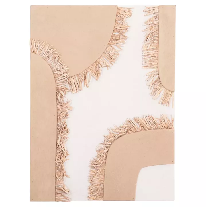 WALL DECOR PANEL RECTANGLE SERIES SANTORINI HM4533 MDF IN OFF WHITE-BROWN COLOR-DECOR IN BEIGE 60x4.5(thickness)x80Hcm.