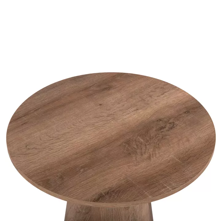 SIDE TABLE KARAN HM18029 MDF IN NATURAL WOOD COLOR Φ45x56,5Hcm