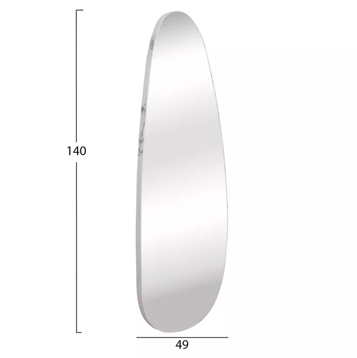 WALL MIRROR CRITHER HM4486.05 MDF FRAME IN WHITE MARBLE COLORING 49x140Hcm.