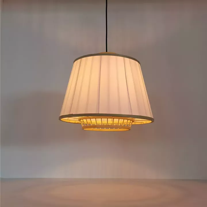 Ceiling light Certy Inart E27 bamboo in natural color D50χ33cm