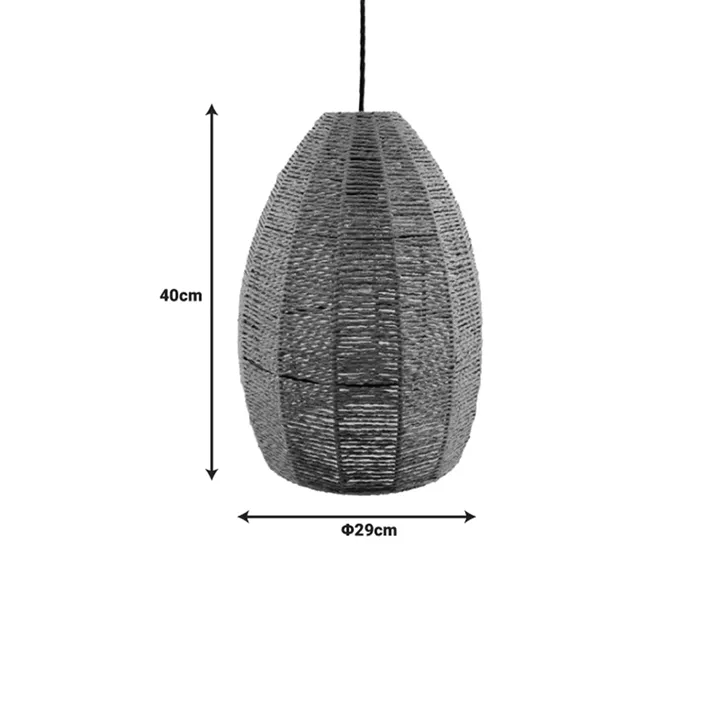 Ceiling light Ropal Inart E27 rope in natural color D29x40cm
