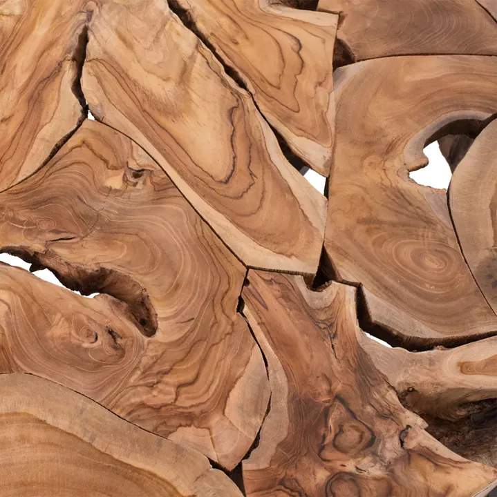 COFFEE TABLE MOBLEY HM9352 ROUND SOLID TEAK NATURAL COLOR Φ80x40H