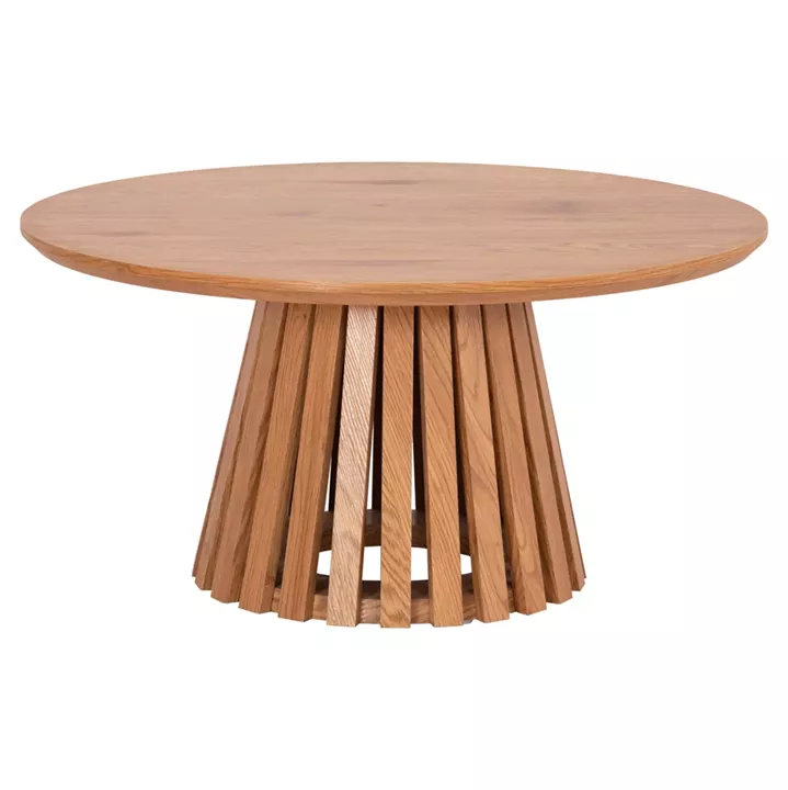 COFFEE TABLE FB918024 MDF IN LIGHT NATURAL WOOD COLOR Φ80x40,5Hcm.