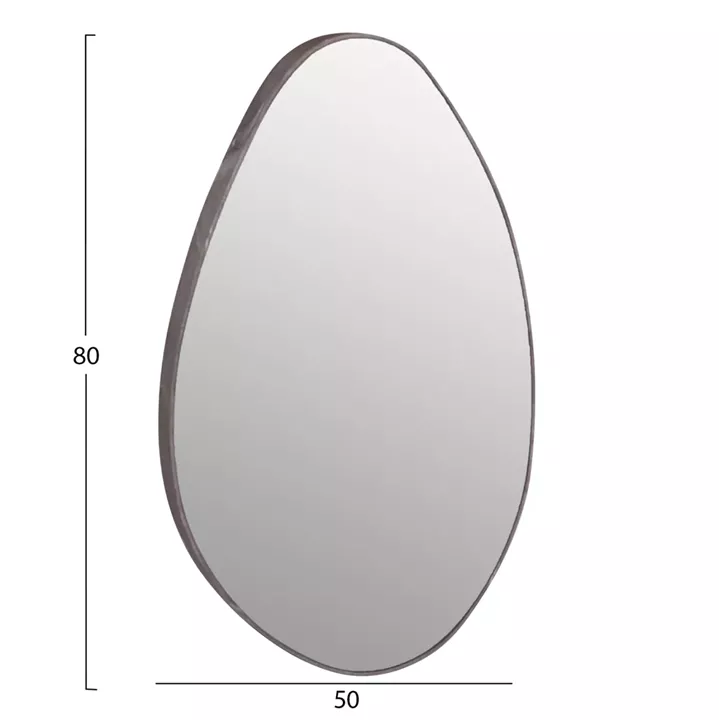 WALL MIRROR DROP HM4488.02 MDF FRAME IN GREY MARBLE COLORING 50x80Hcm.