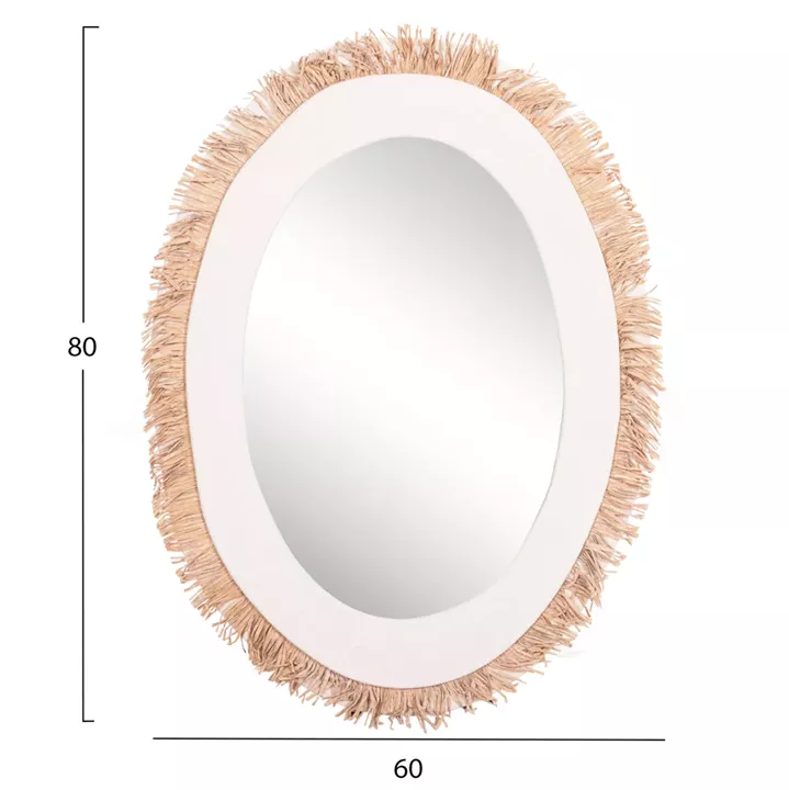 WALL MIRROR SERIES SANTORINI HM4528 MDF IN OFF WHITE-DECOR IN BEIGE 60x2x80Hcm.