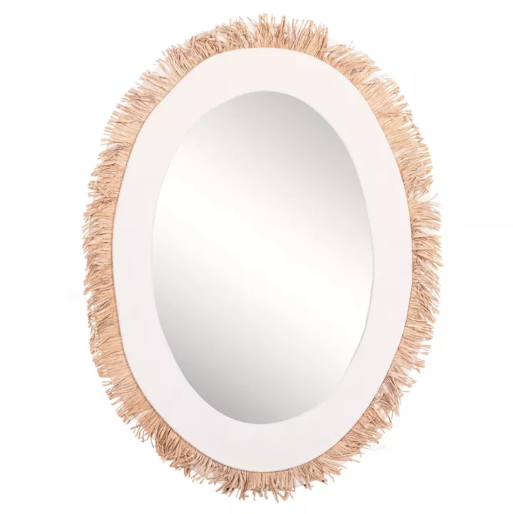 WALL MIRROR SERIES SANTORINI HM4528 MDF IN OFF WHITE-DECOR IN BEIGE 60x2x80Hcm.
