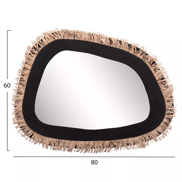 WALL MIRROR SERIES SANTORINI HM4530 MDF IN BLACK-DECOR IN BEIGE 80x1,8x60Hcm.
