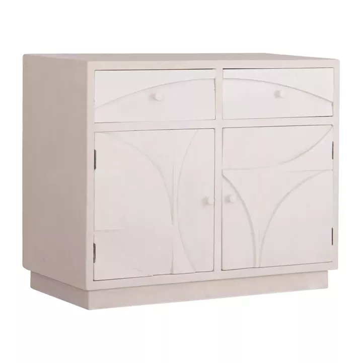 ΜΠΟΥΦΕΣ ΣΕΙΡΑ SANTORINI HM18046 MDF ΣΕ ΥΠΟΛΕΥΚΟ ΧΡΩΜΑ-2 ΣΥΡΤΑΡΙΑ & 2 ΠΟΡΤΕΣ 107x38x82,5Υεκ.