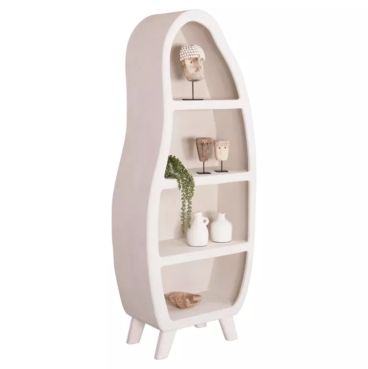 ΡΑΦΙΕΡΑ ΣΕΙΡΑ SANTORINI HM18067 MDF ΣΕ ΥΠΟΛΕΥΚΟ ΧΡΩΜΑ 80x38x196Υεκ.
