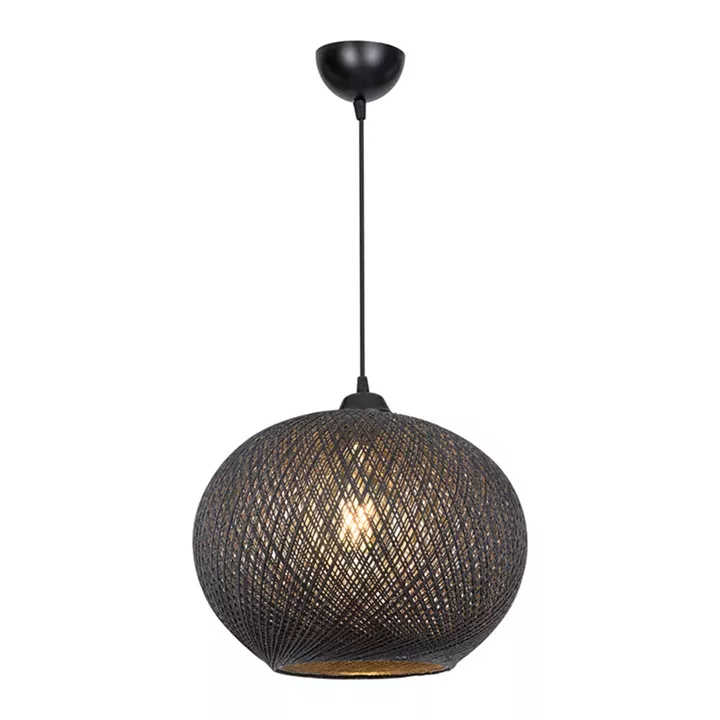 Ceiling light Leshia pakoworld Ε27 black D38x75cm