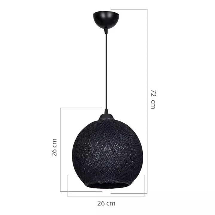 Φωτιστικό οροφής μονόφωτο Leshia pakoworld Ε27 μαύρο Φ26x26εκ
