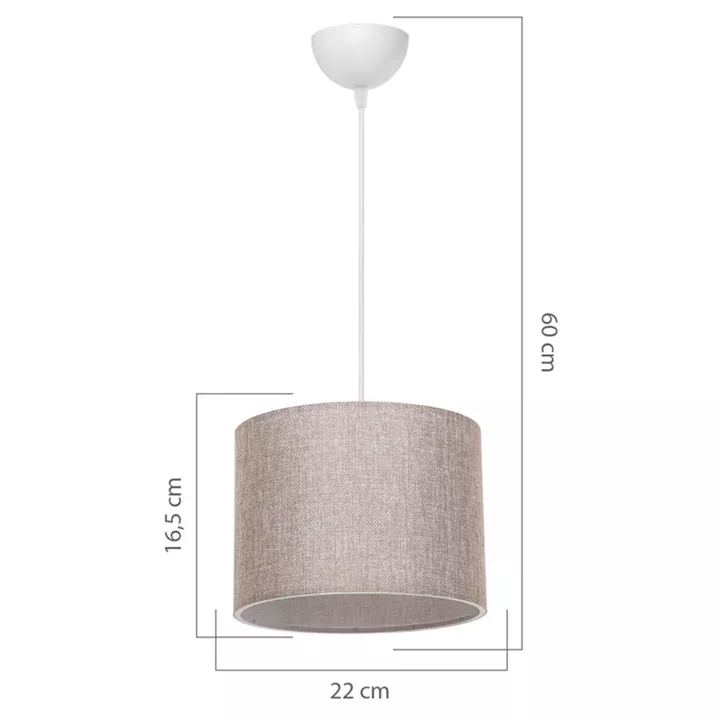 Ceiling light PWL-1115 pakoworld Ε27 beige-white D22x60cm