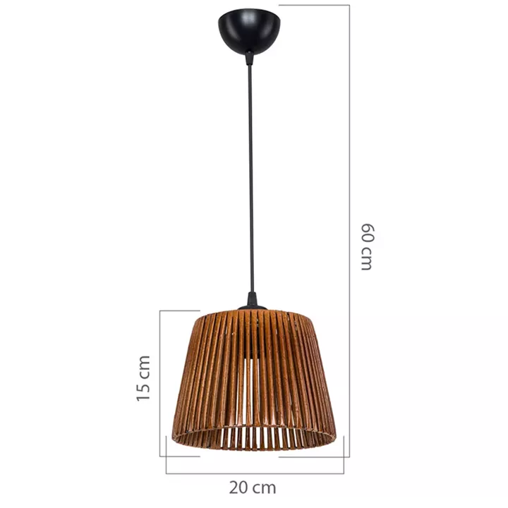 Φωτιστικό οροφής μονόφωτο PWL-1116 pakoworld Ε27 καφέ Φ20x15εκ