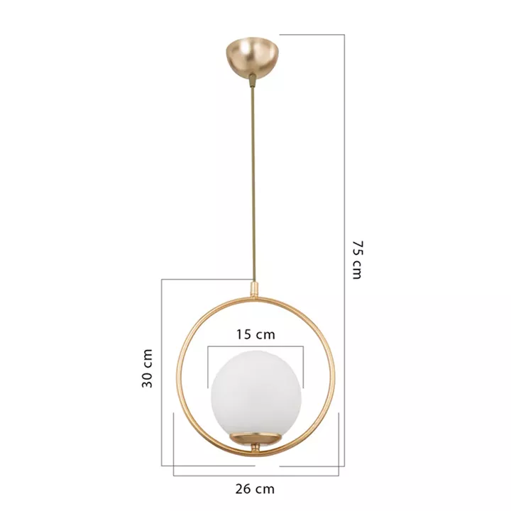 Ceiling light PWL-1193 pakoworld Ε27 golden D26x75cm