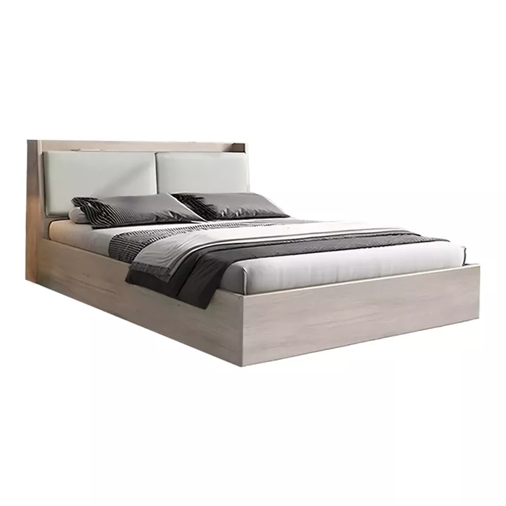 Double bed Akvare pakoworld mdf in natural color 150x200cm