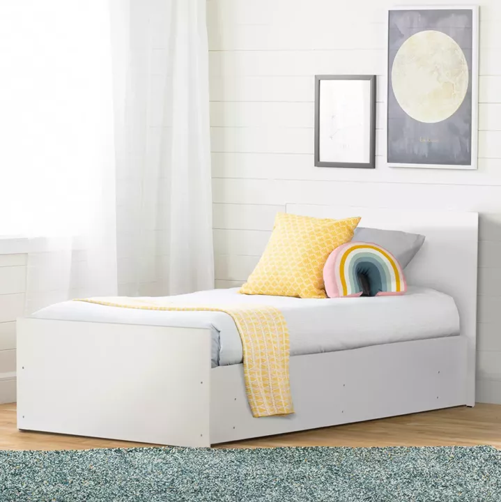 MELAMINE BED FOR MATTRESS 90X200cm. WHITE HM2433.03