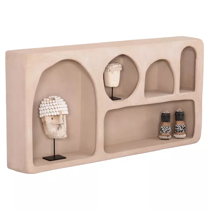 WALL SHELF SERIES SANTORINI HM18063.02 MDF IN BROWN 120x18x60Hcm.