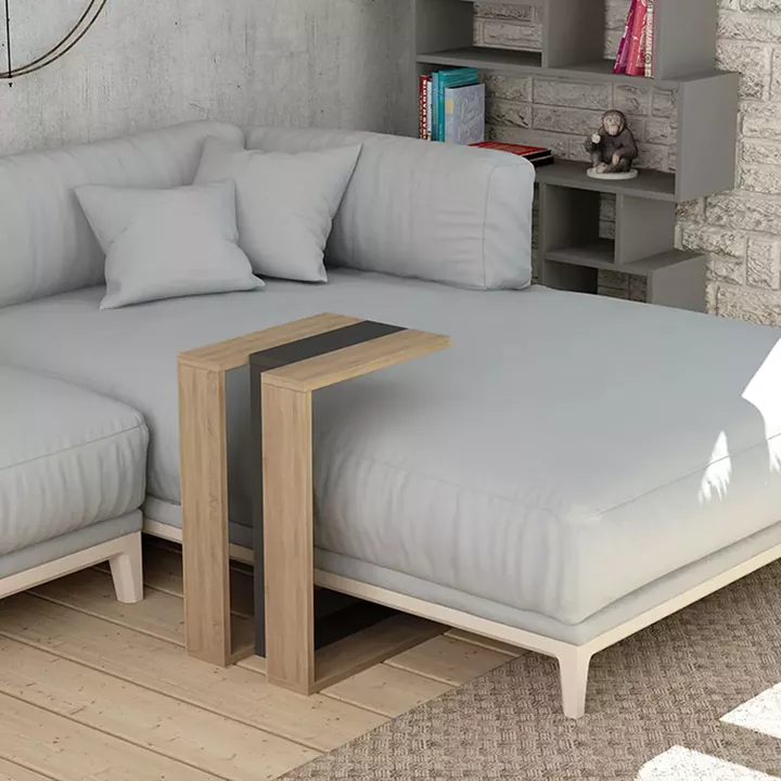 End table Muju pakoworld oak-anthracite 40x30x57cm