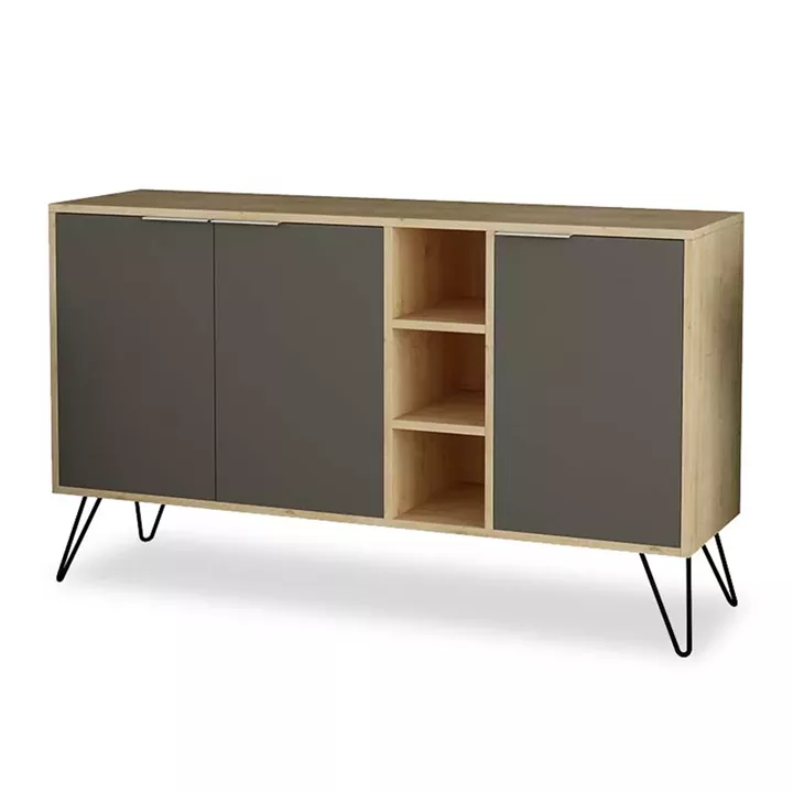 Buffet Clara pakoworld in oak - dark grey color 142x35.5x83cm