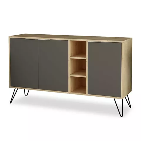 Buffet Clara pakoworld in oak - dark grey color 142x35.5x83cm