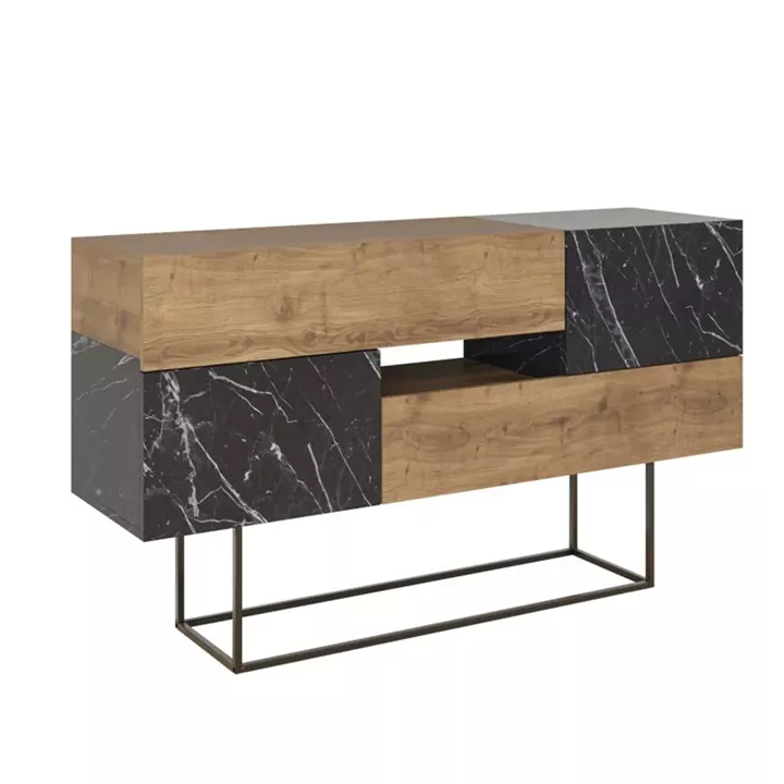 Buffet Roberta pakoworld black-walnut marble 145x40x82cm