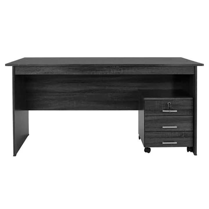 Office set 2pieces Office & Cabinet Grey color HM10337.01