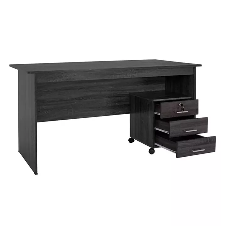 Office set 2pieces Office & Cabinet Grey color HM10337.01