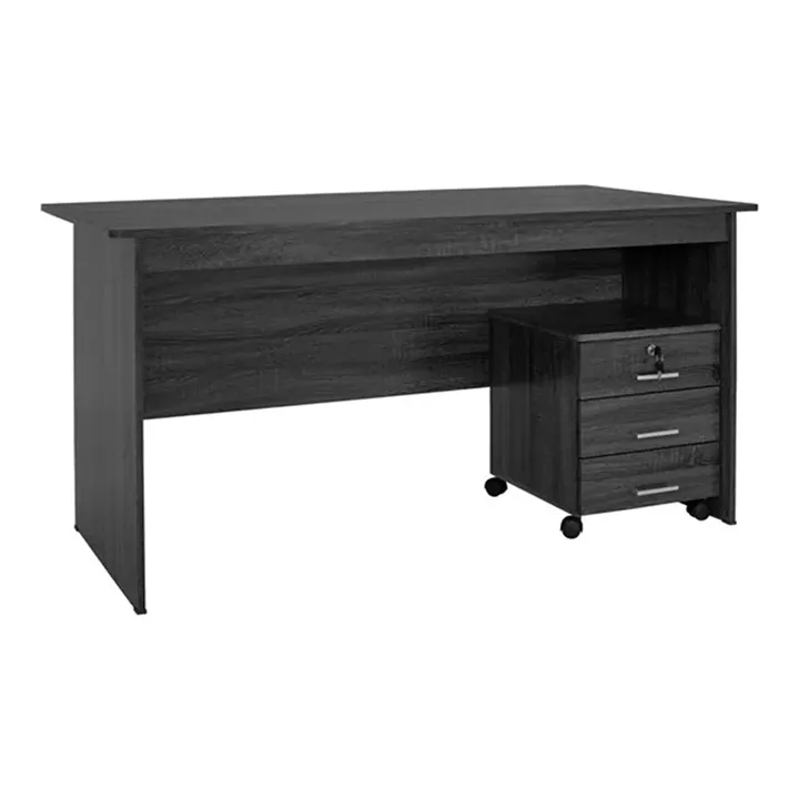 Office set 2pieces Office & Cabinet Grey color HM10337.01