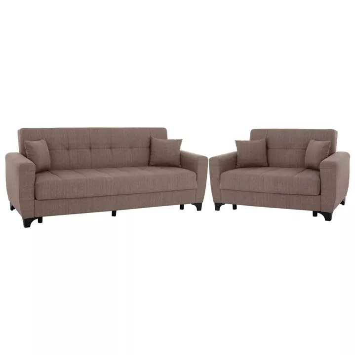 HM11748.02 sofa-bed set of 3-seater and 2-seater, beige