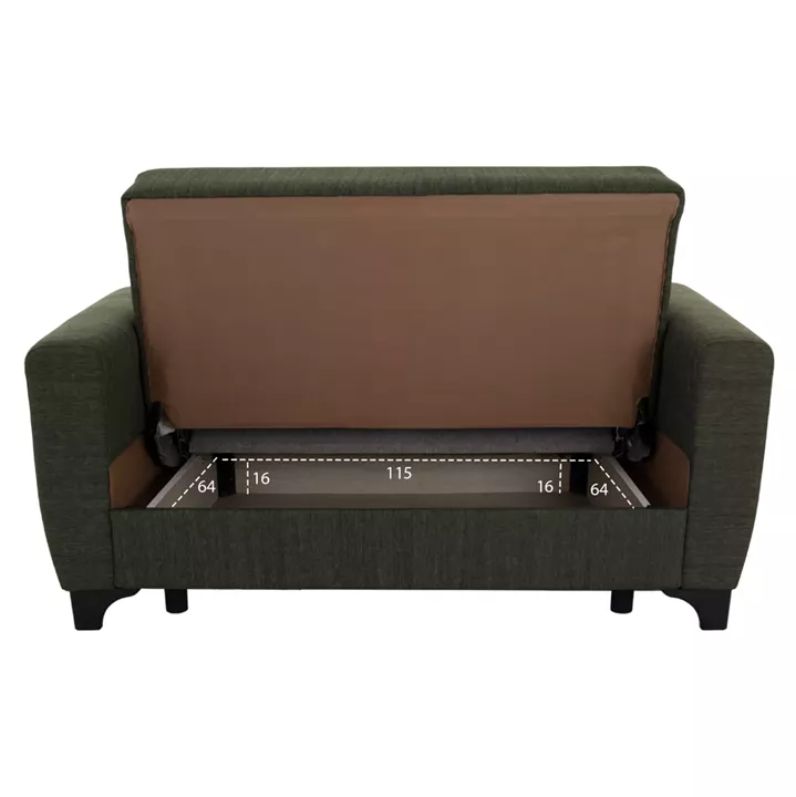 HM11748.05 sofa-bed set of 2-seater and 3-seater, dark olive