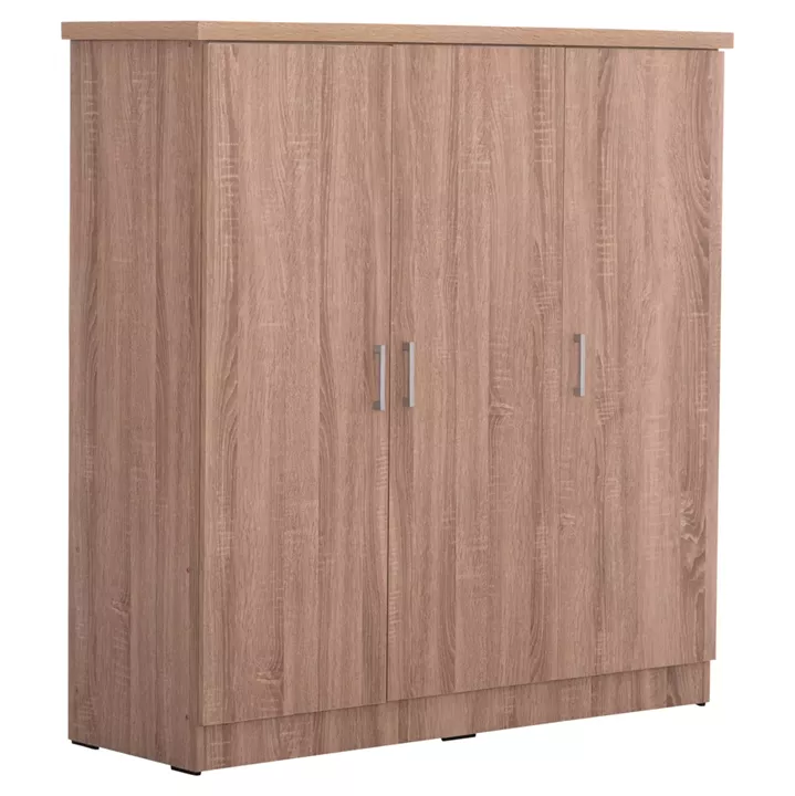 WARDROBE 3-LEAF WITH SHELVES BAILEY HM2482.01 MELAMINE IN SONAMA OAK 120-116x40x123.5Hcm