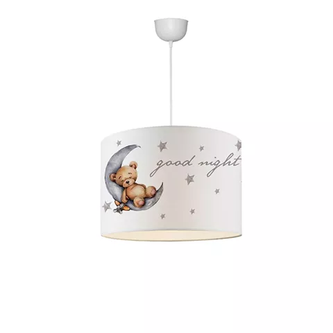 Children's ceiling light PWL-1098 pakoworld E27 white-grey D28x20cm
