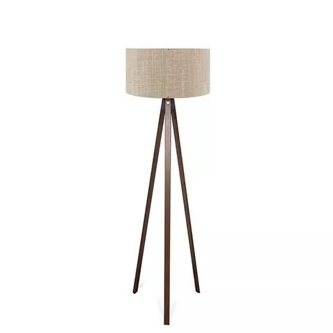 Floor lamp PWL-1059 pakoworld Ε27 beige-walnut D38x140cm