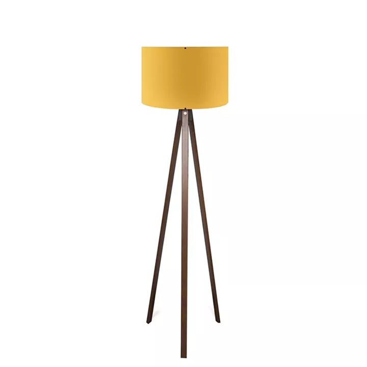 Floor lamp PWL-1059 pakoworld Ε27 walnut-yellowD38x140cm