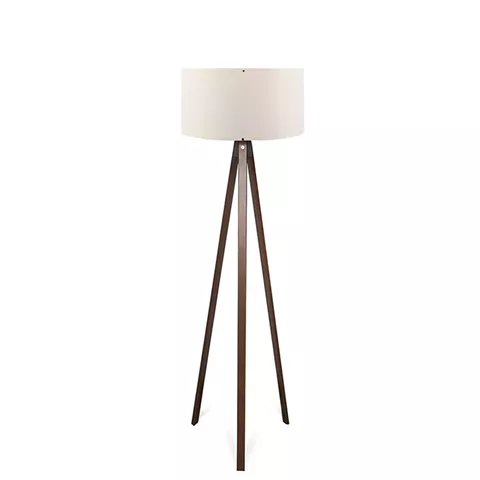 Floor lamp PWL-1059 pakoworld Ε27 walnut-beige D38x140cm