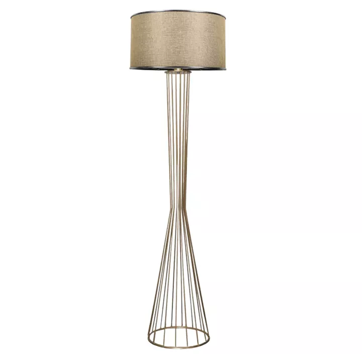 Floor lamp Firdo pakoworld E27 golden-silver-beige D38x155cm