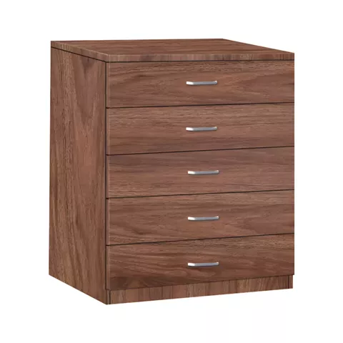 Gioko pakoworld chest of drawers with 5 drawers in walnut shade 80x40x100cm