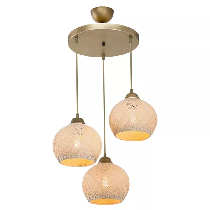 Ceiling light PWL-1121 pakoworld Ε27 cream-gold D40x75cm